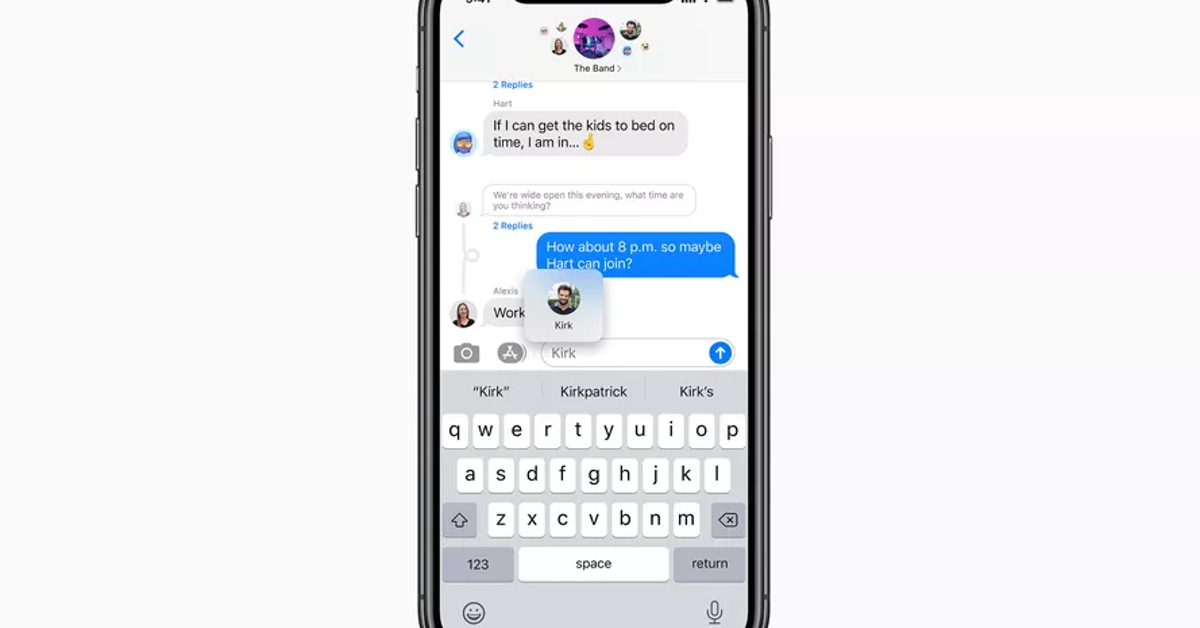 how to mention in ios  imessage