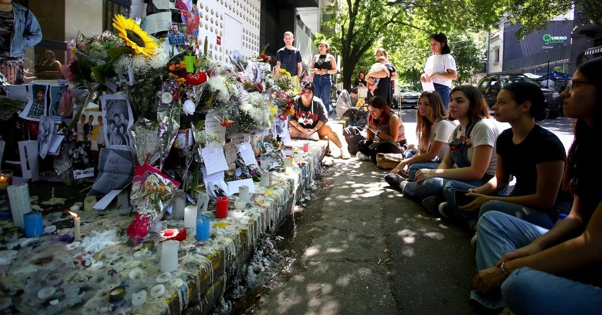 Fans set up a tribute outside the hotel where Liam Payne died