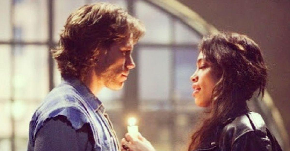 (l-r): Adam Pascal and Rosario Dawson in a scene from 'Rent.'