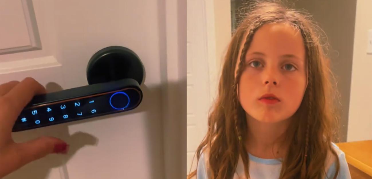 Mom Installs Electronic Lock on Her Bedroom Door