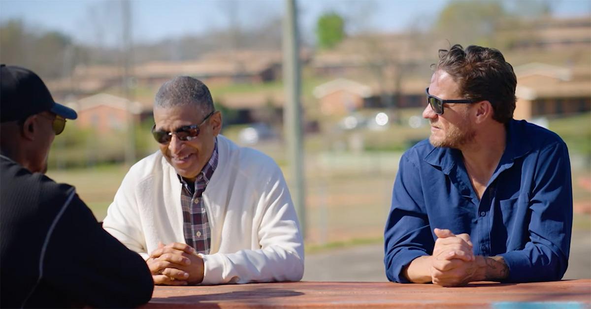 Michael Mays and Jake Peavy discussing Willie Mays. 