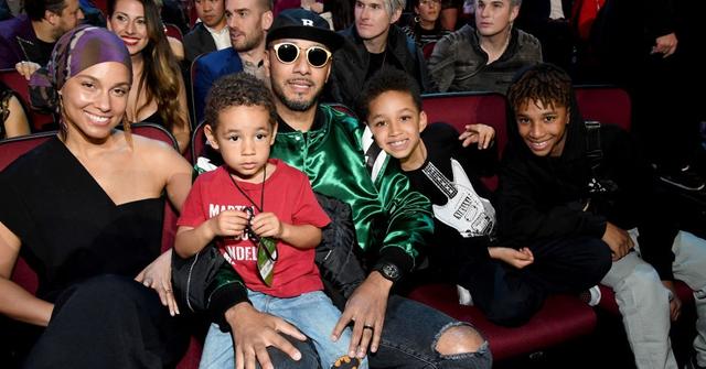 Alicia Keys, Swizz Beats, and their kids