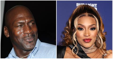 (l-r): Michael Jordan and Drew Sidora
