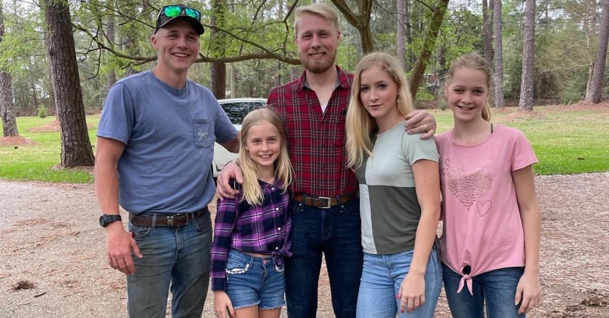 Ethan and Isaac Plath with their three youngest sisters