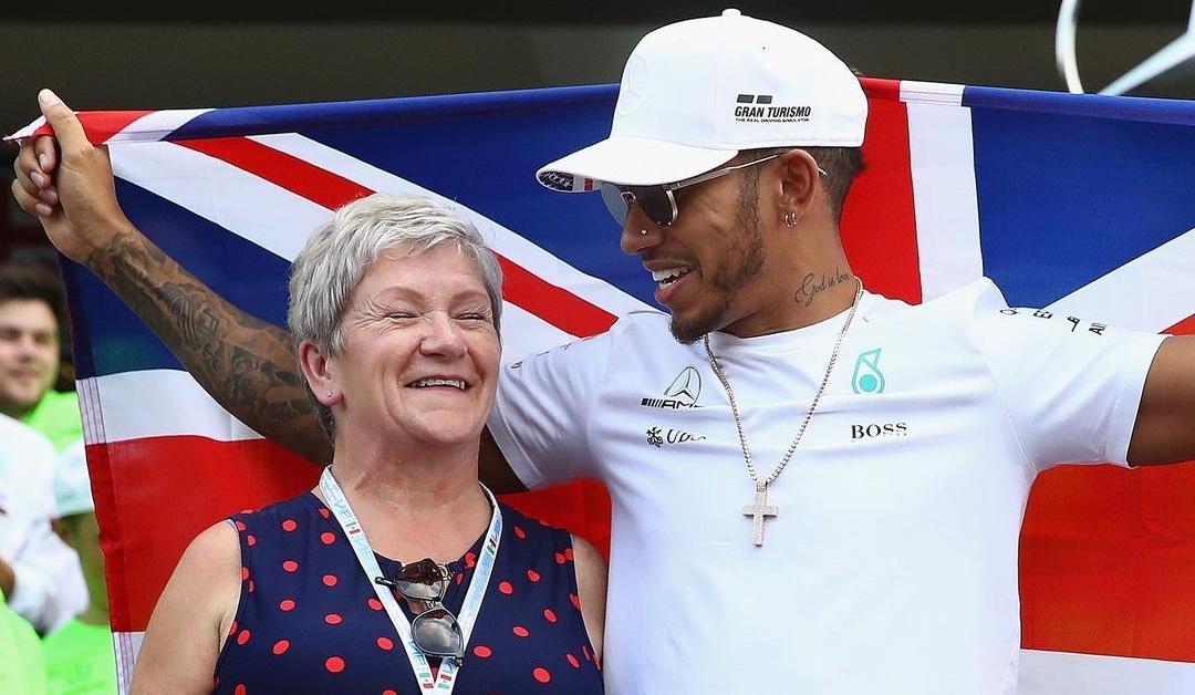 Lewis Hamilton and his mum, Carmen Larbalestier.