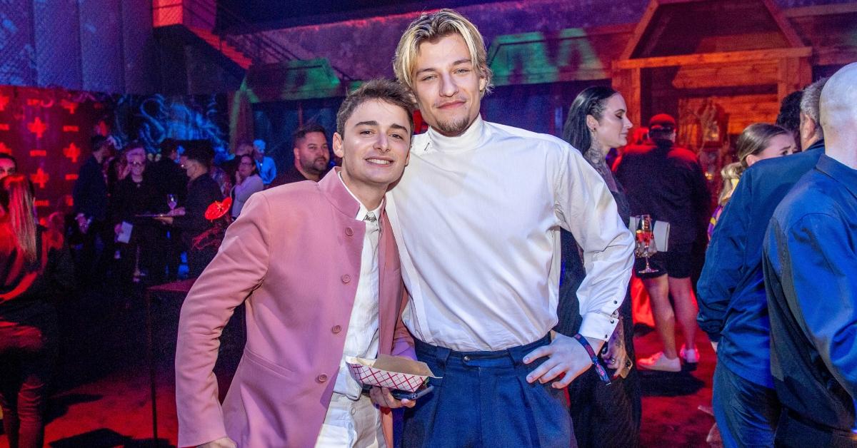 Jake Bongiovi and Noah Schnapp at the 'Stranger Things 4' premiere.