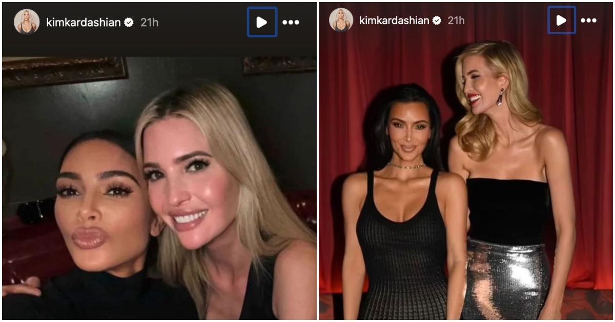 Kim Kardashian and Ivanka Trump celebrating Ivanka's birthday together.