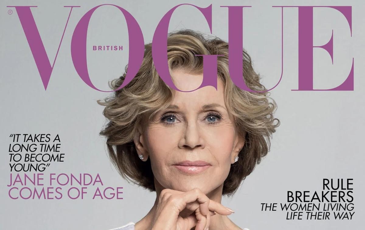 Jane Fonda on the cover of 'British Vogue' in 2019