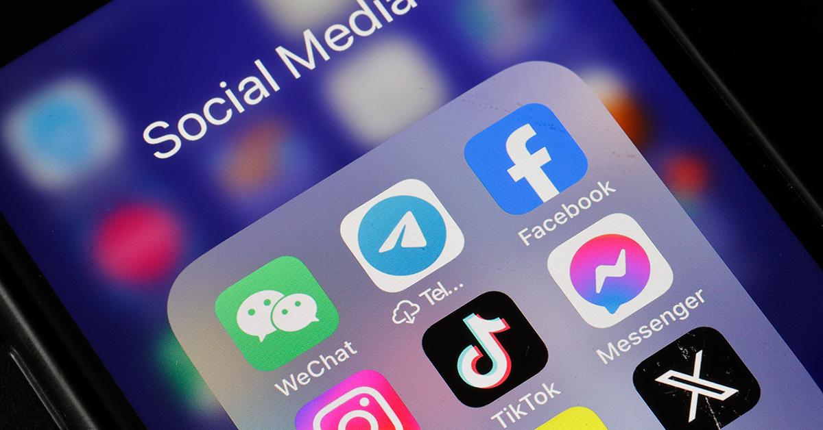 Social media apps on a phone, including TikTok. 