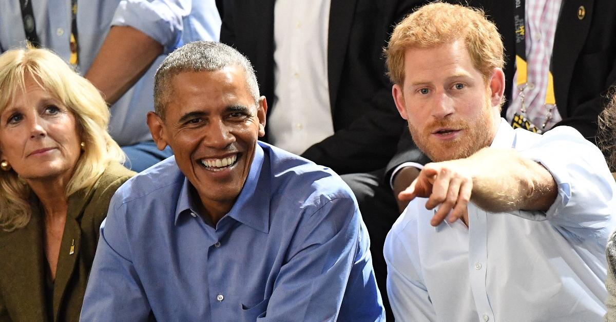 (L-R): Dr. Jill Biden, former president Barack Obama, Prince Harry