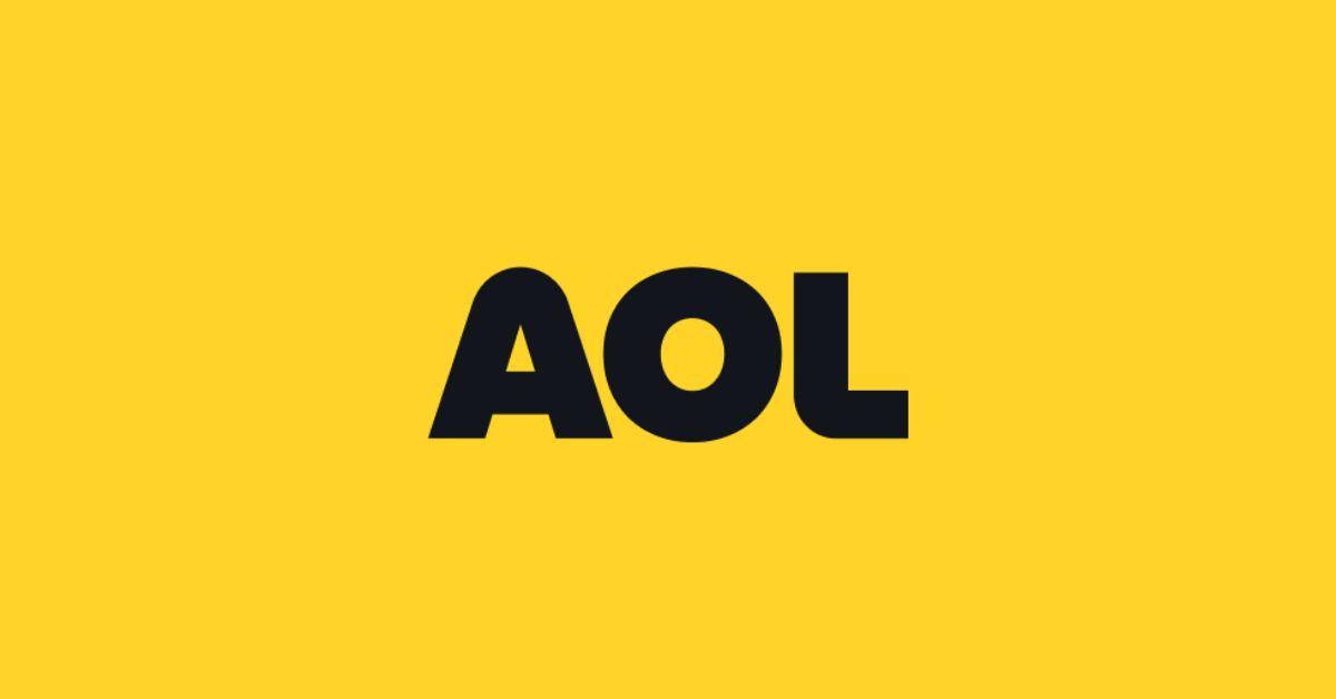 The AOL logo on a yellow background. 