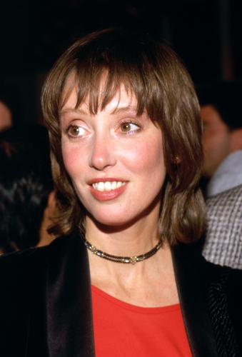 Shelley Duvall Circa 1980's, wearing red shirt and black jacket and choker necklace (Photo by Ralph Dominguez/MediaPunch via Getty Images)