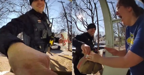 Cop Delivers DoorDash Order