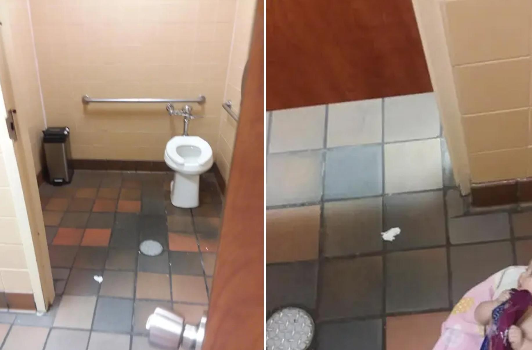 Public restroom diaper outlet change