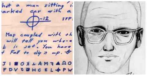 Letter from the Zodiac Killer and original sketch of him.