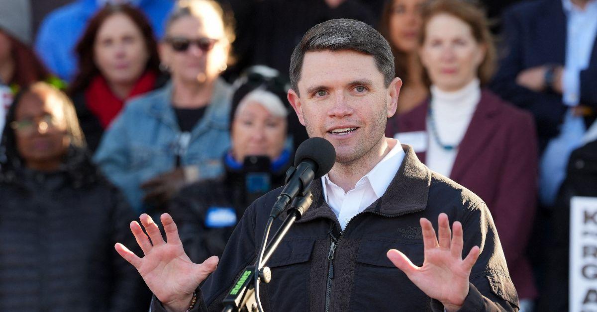 James Talarico speaking at a Stop ICE rally in 2026.