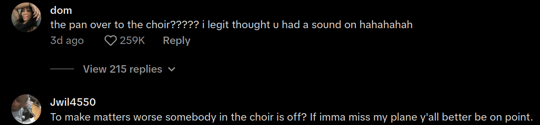 tsa choir not packing bags