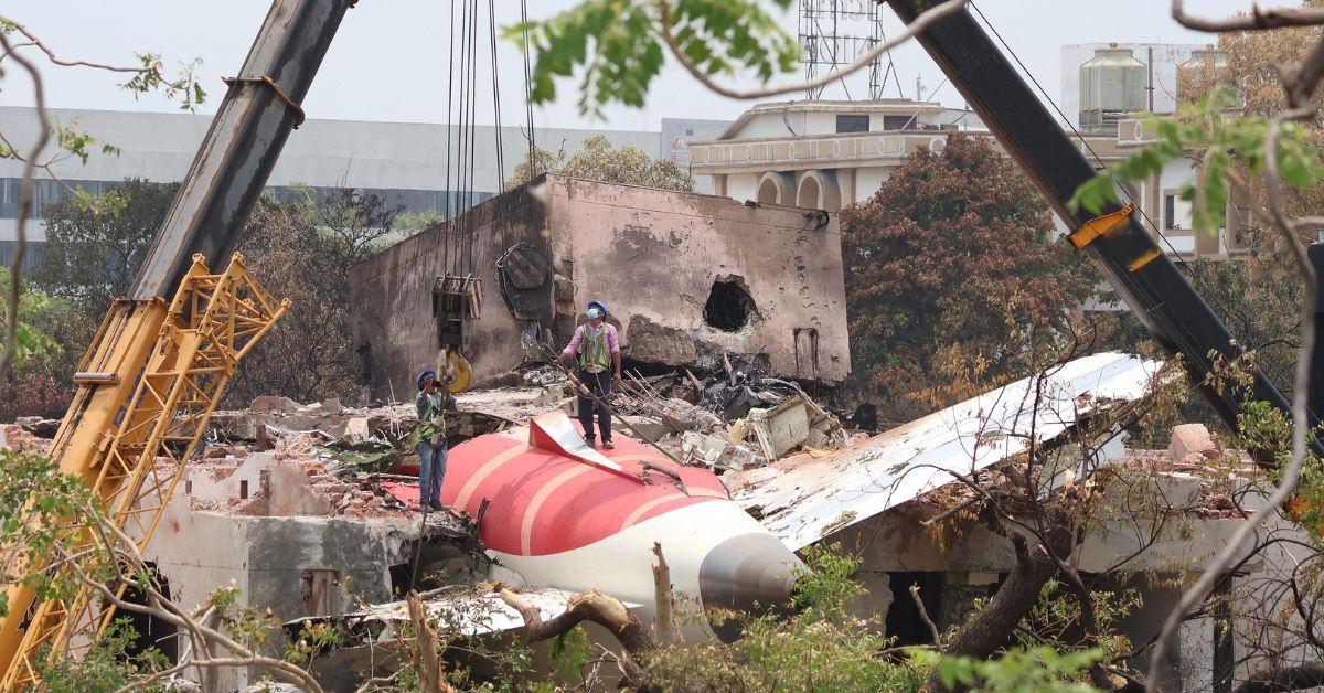 The aftermath of the Air India plane crash. 