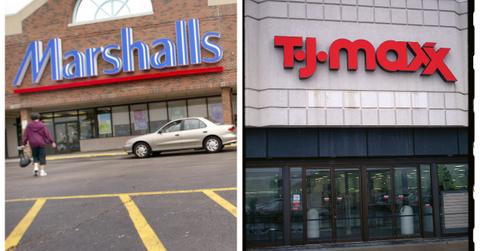 Marshalls storefront and TJ Maxx storefront
