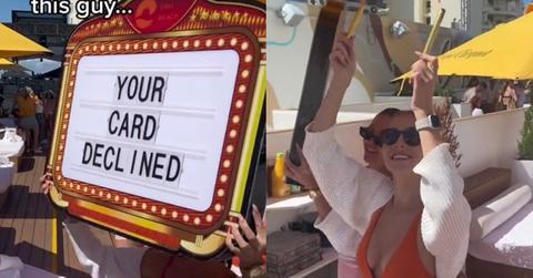 Servers Carry Huge Sign Telling Customer Their Card Was Declined