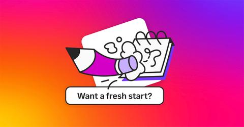 A cartoon pencil erasing a notepad.