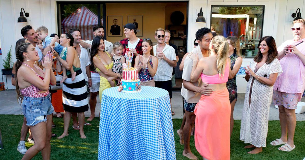 'The Valley' cast and friends celebrating at a backyard party.