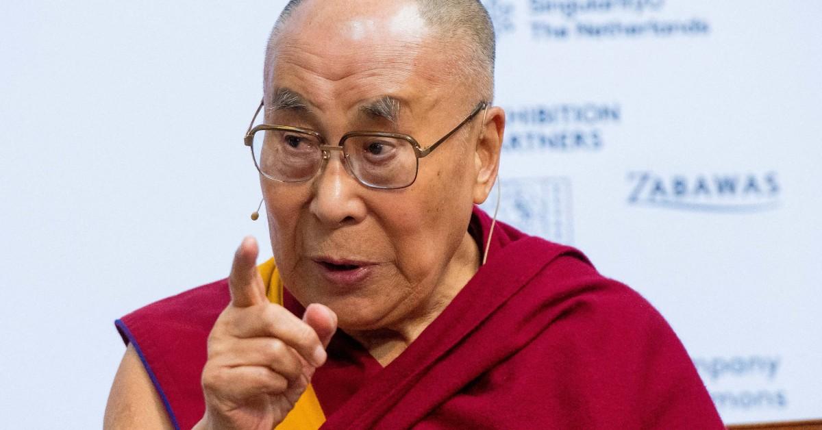 Dalai Lama wagging his finger while talking