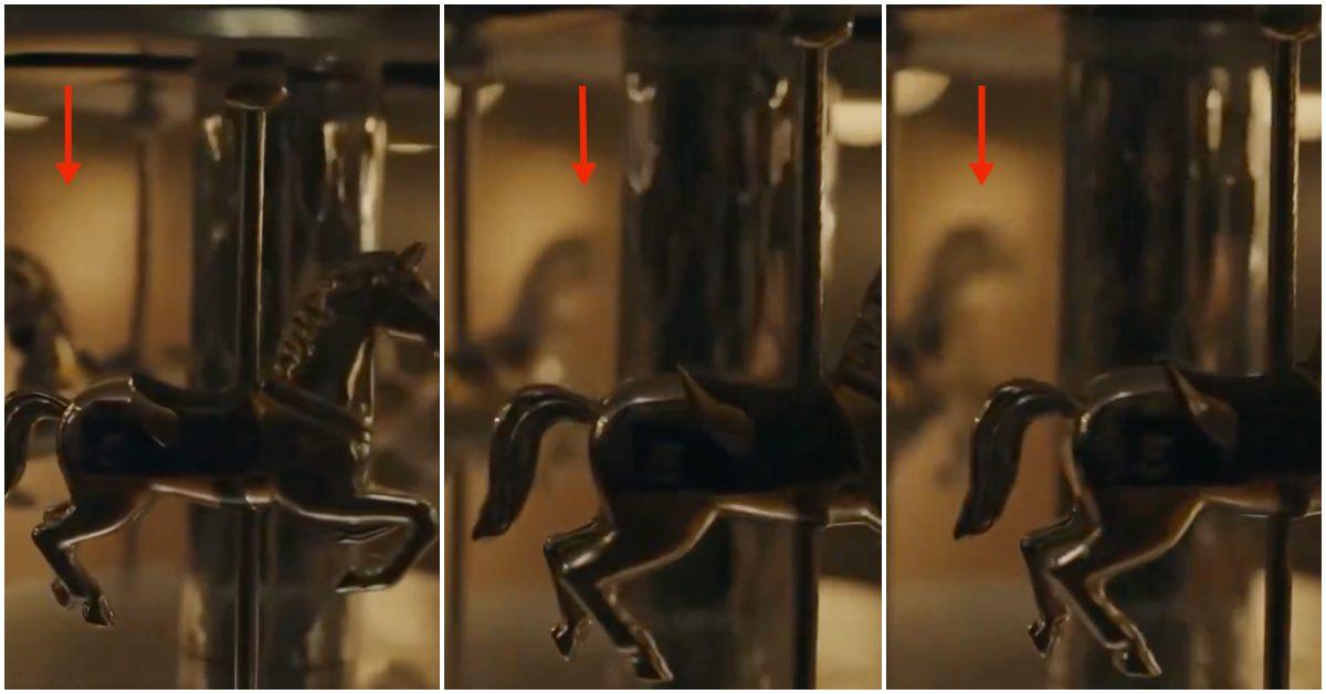 What appears to be an AI-generated video of a carousel included in Taylor Swift"s "Orange Door" campaign.