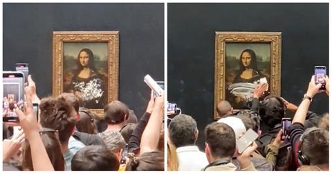 A visitor threw cake on the Mona Lisa