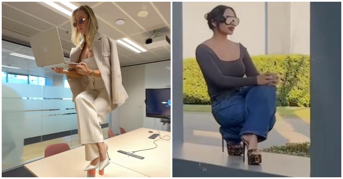 (l-r): Two creators doing the Nicki Minaj pose challenge
