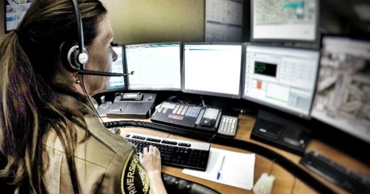 Photo of a 911 operator in Riverside, Calif.