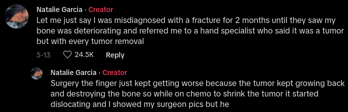 Doctors Misdiagnose Tumor as Fracture, Amputate Finger - TikTok