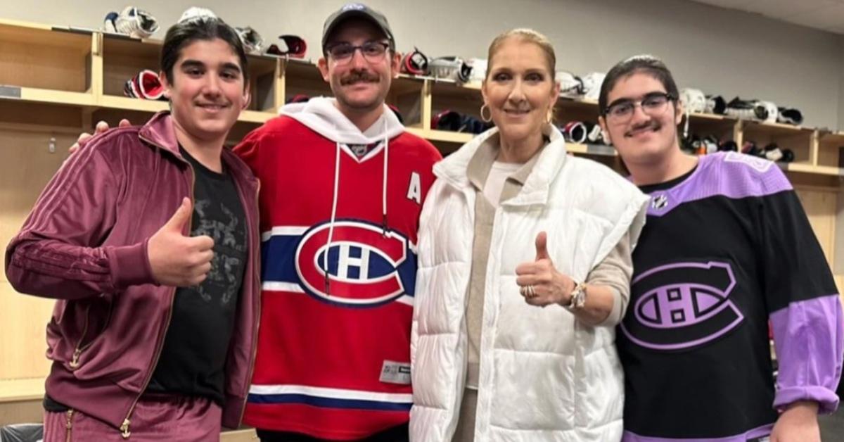 Celine Dion and her three sons.