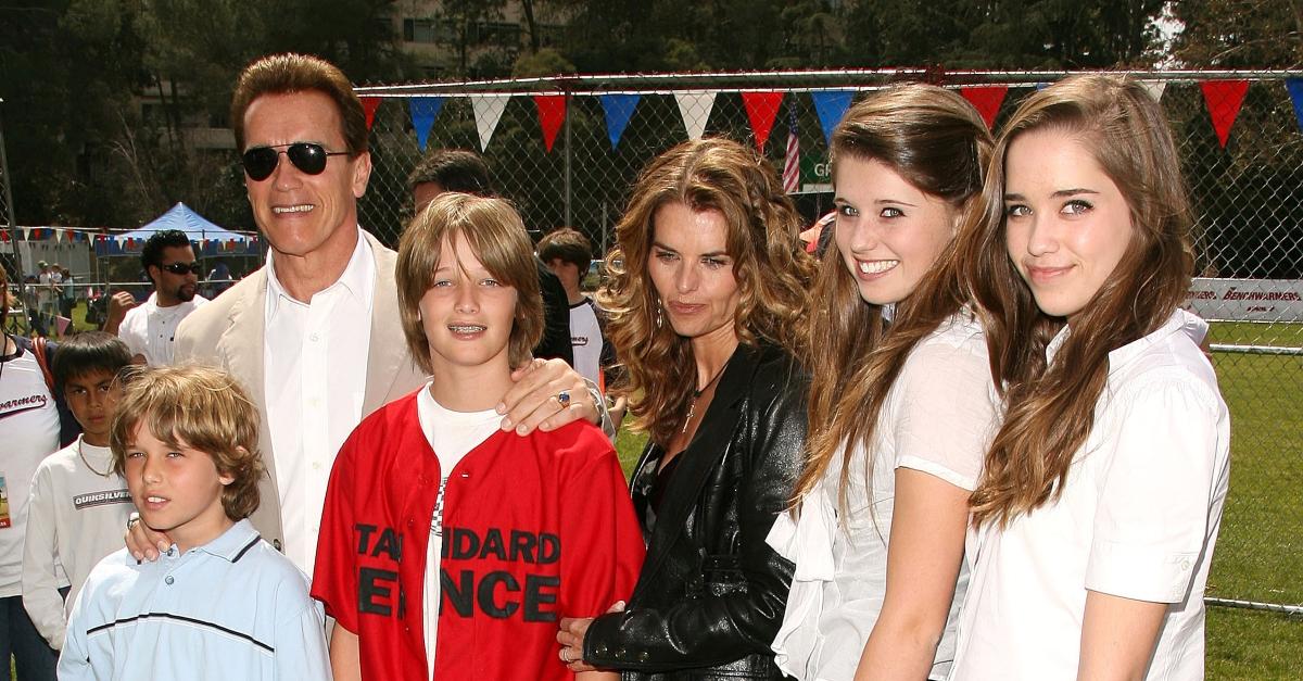 Arnold Schwarzenegger, Maria Shriver, and their kids at the Los Angeles premiere of 'Benchwarmers'