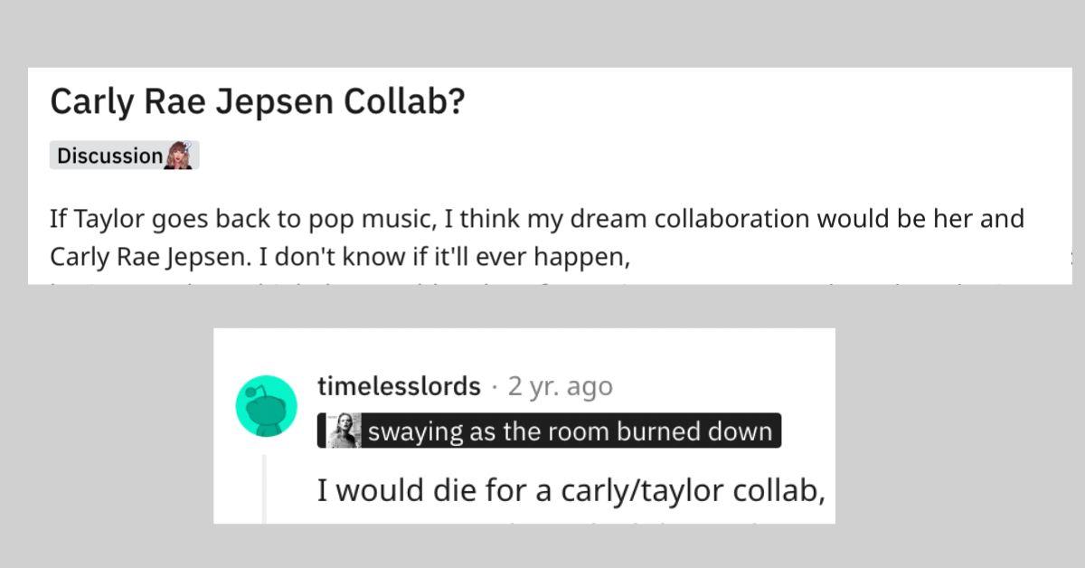 Reddit thread about Taylor Swift and Carly Rae Jepsen