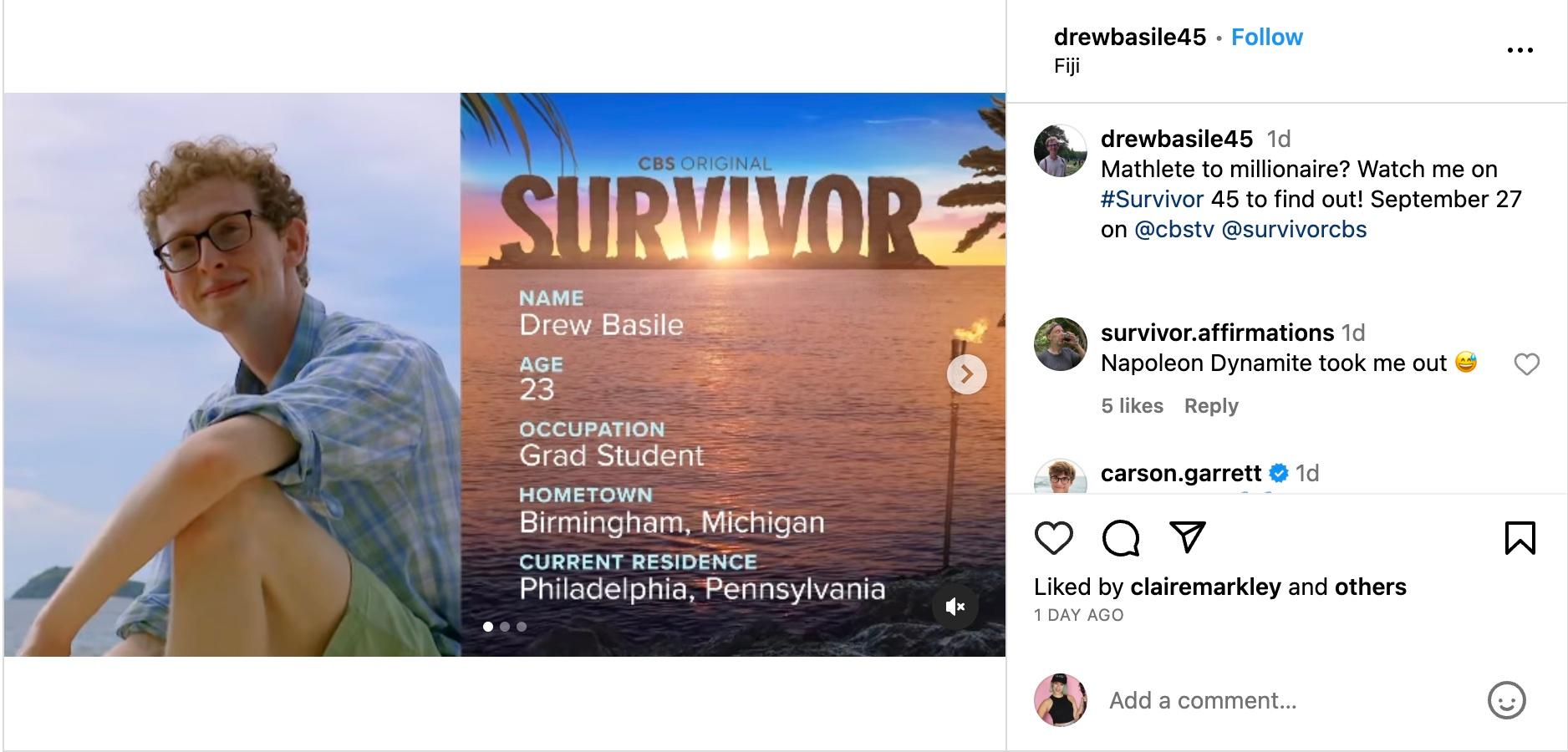 Who Is Drew Basile? 5 Things About The 'Survivor' Season 45