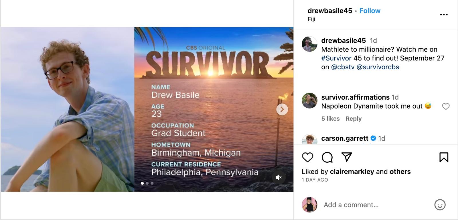 All the 'Survivor' Season 45 Cast Members' Instagrams