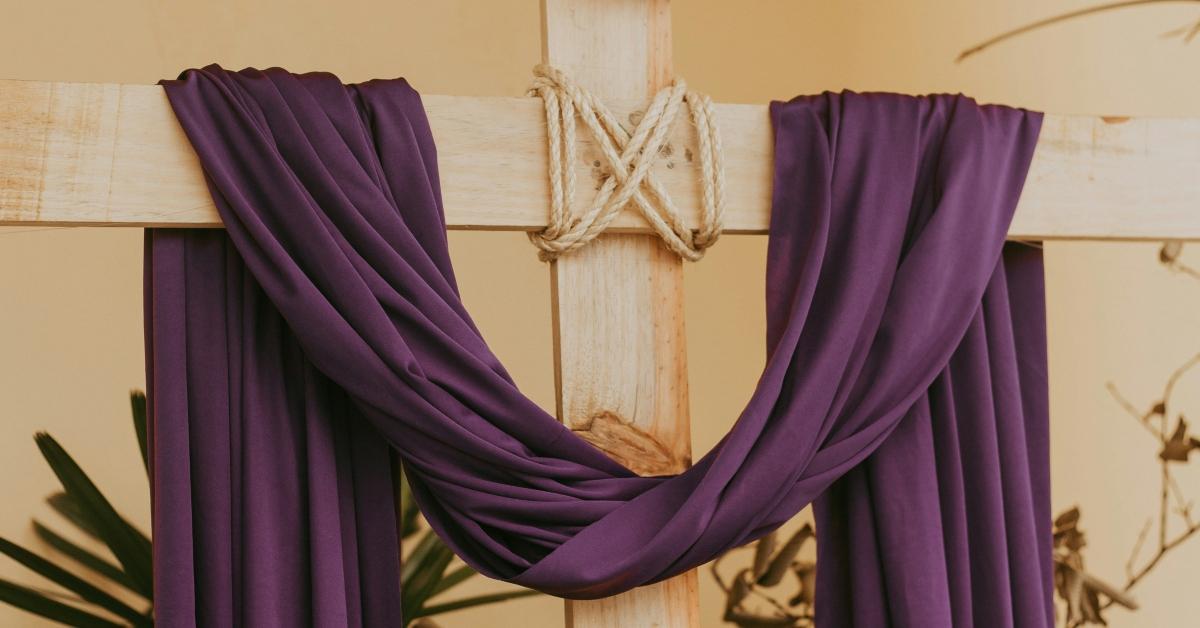 A cross inside a church for Easter Sunday.