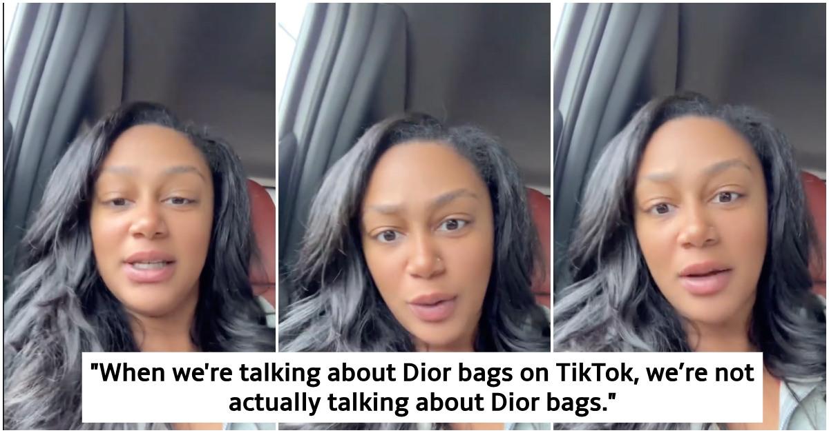 Woman realizes Dior bags on TikTok means something different than the luxury handags.