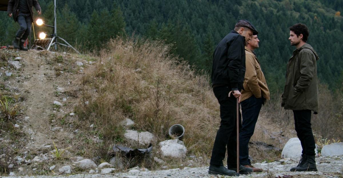 Calvin, Dan, and Jack meet outside in Virgin River.
