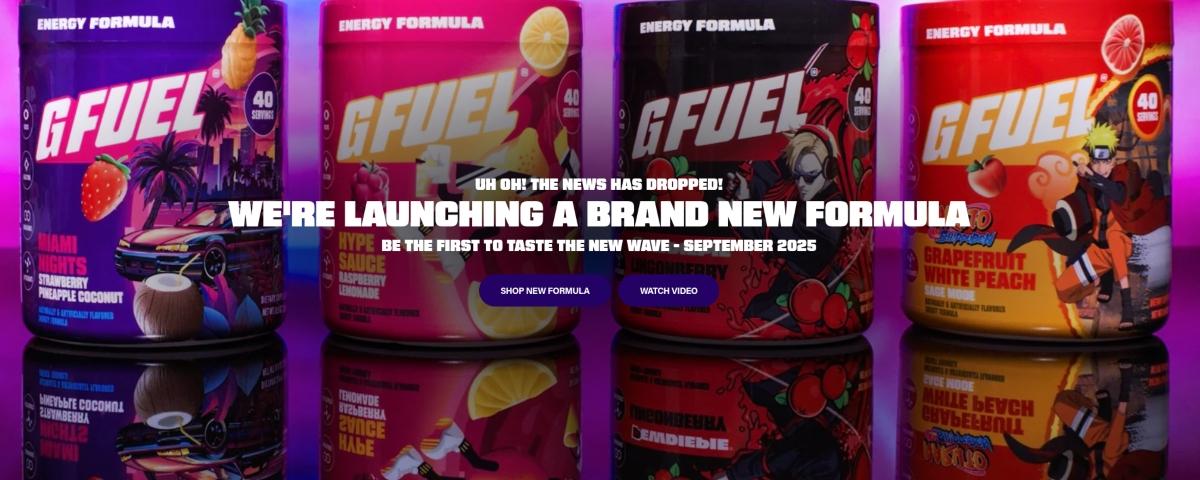 G Fuel website banner.