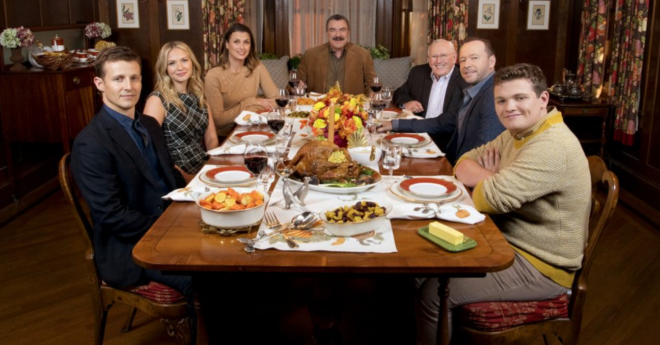 A promotional photo of the Reagan's Sunday Dinner for Season 10 of 'Blue Bloods'.