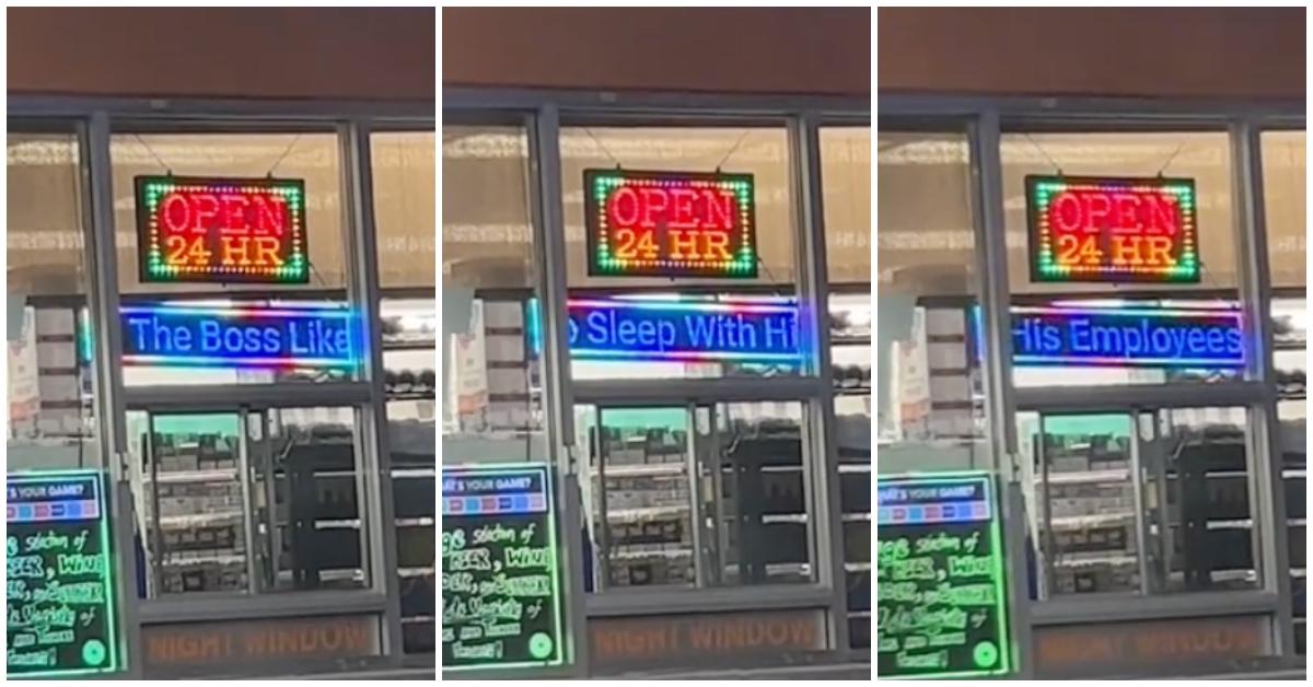 gas station scrolling text sign