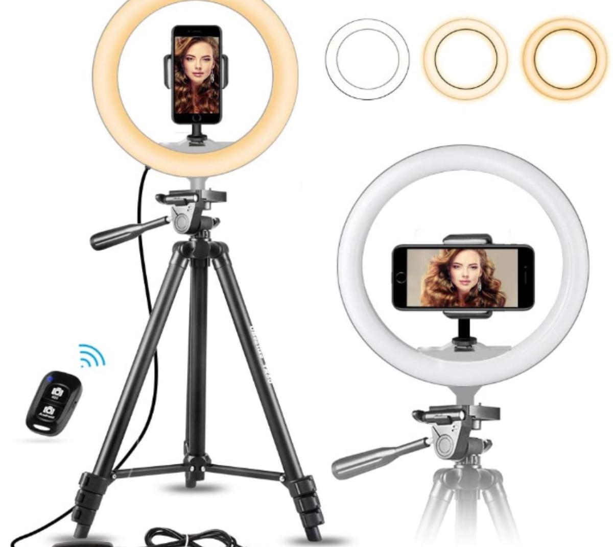 JIOZER Ring Light with Stand and Phone Holder