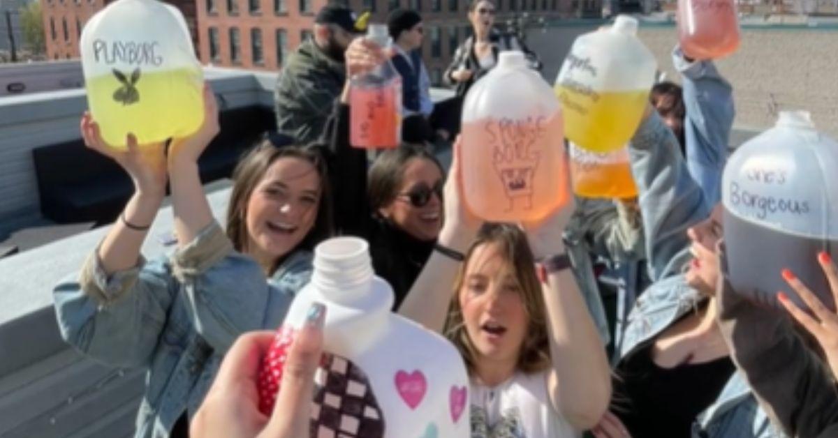 A group of girls holding up their borgs