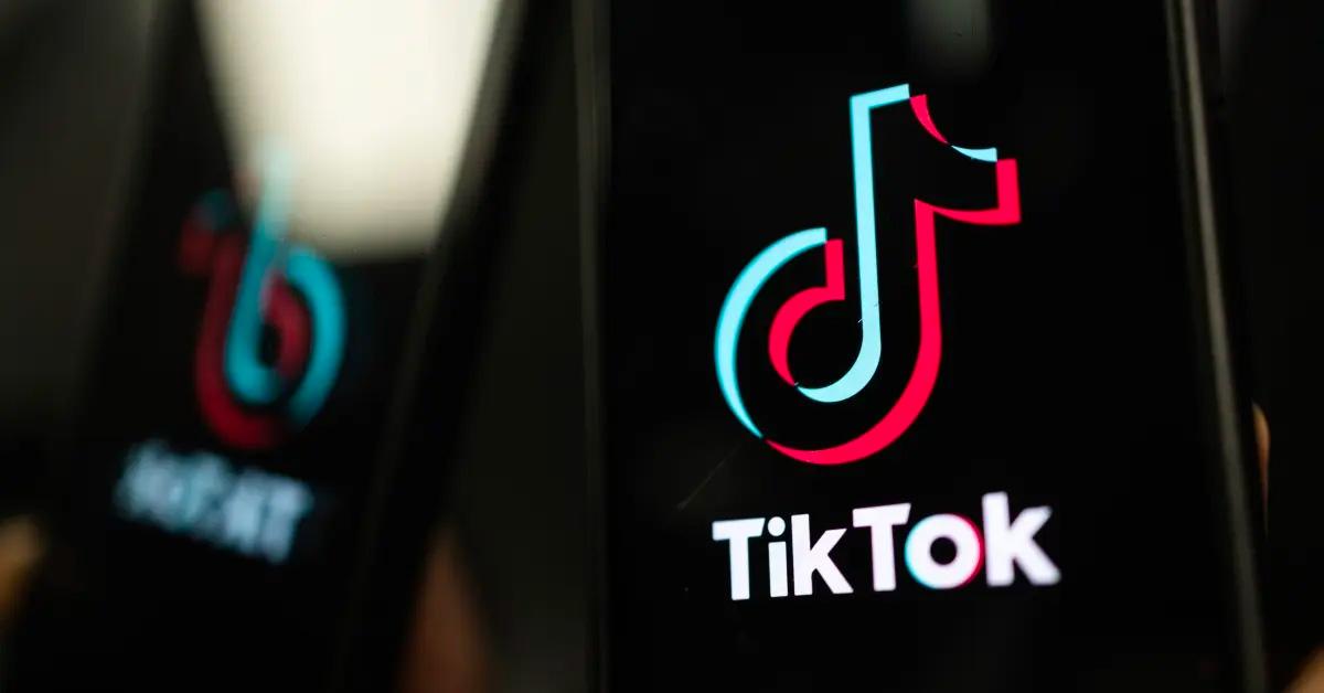 A full screen TikTok logo on a phone screen. 