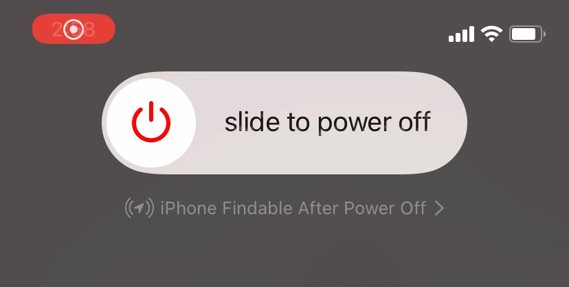 iPhone slider to power off the device.