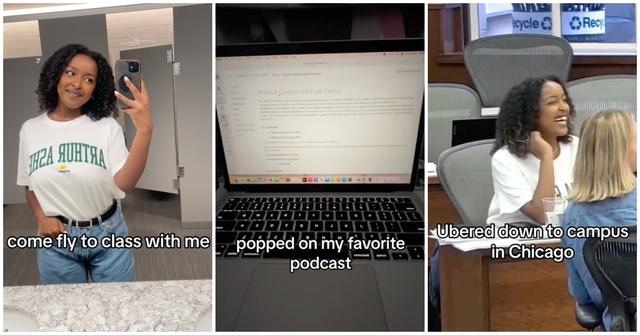 A student flies from NYC to Chicago for a college class every week