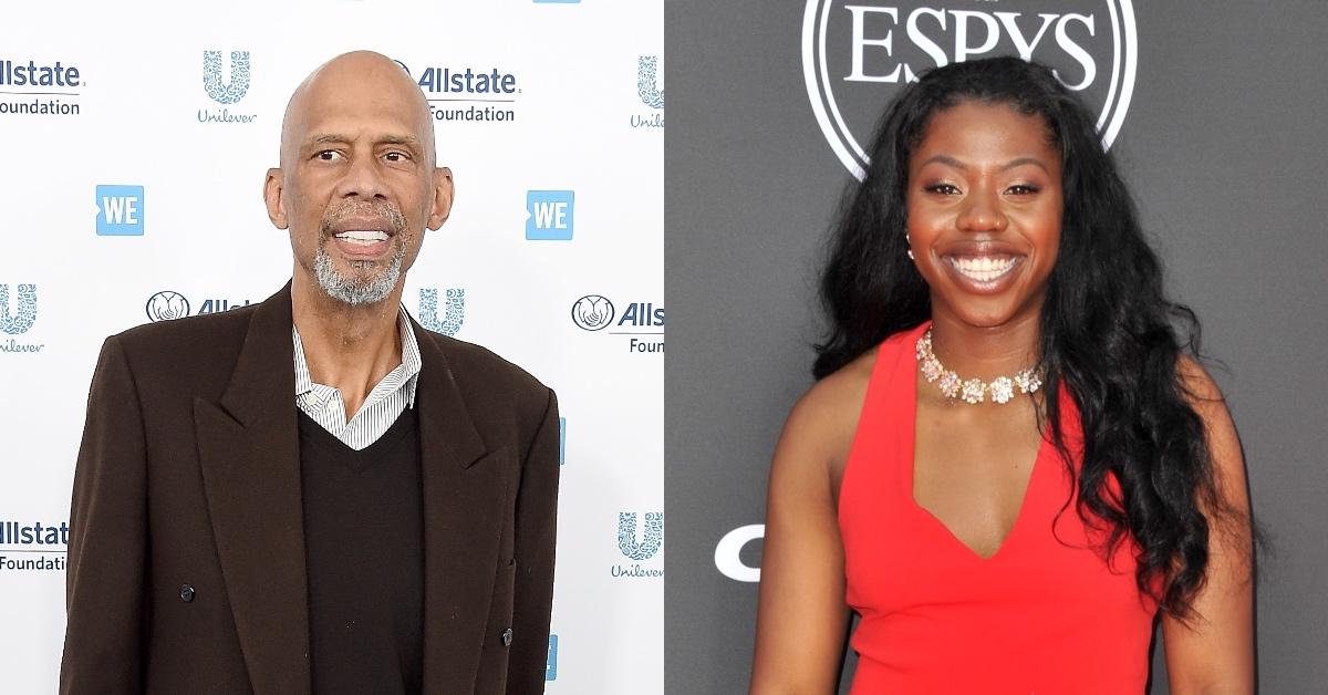 Kareem Abdul-Jabbar and Arike Ogunbowale 