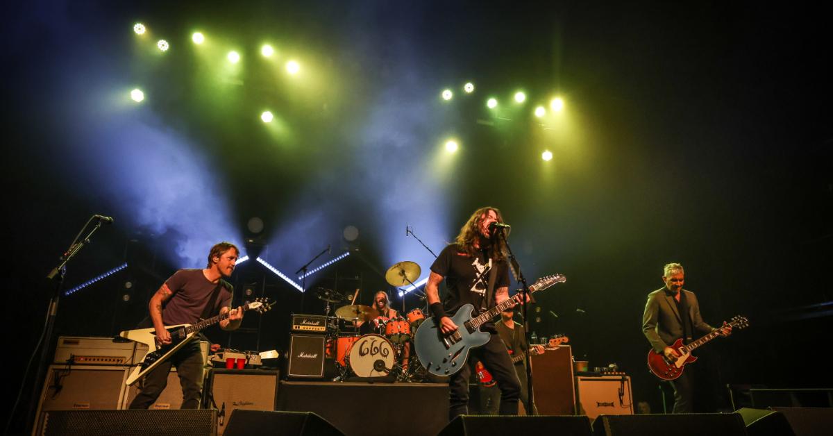 The Foo Fighters performing live